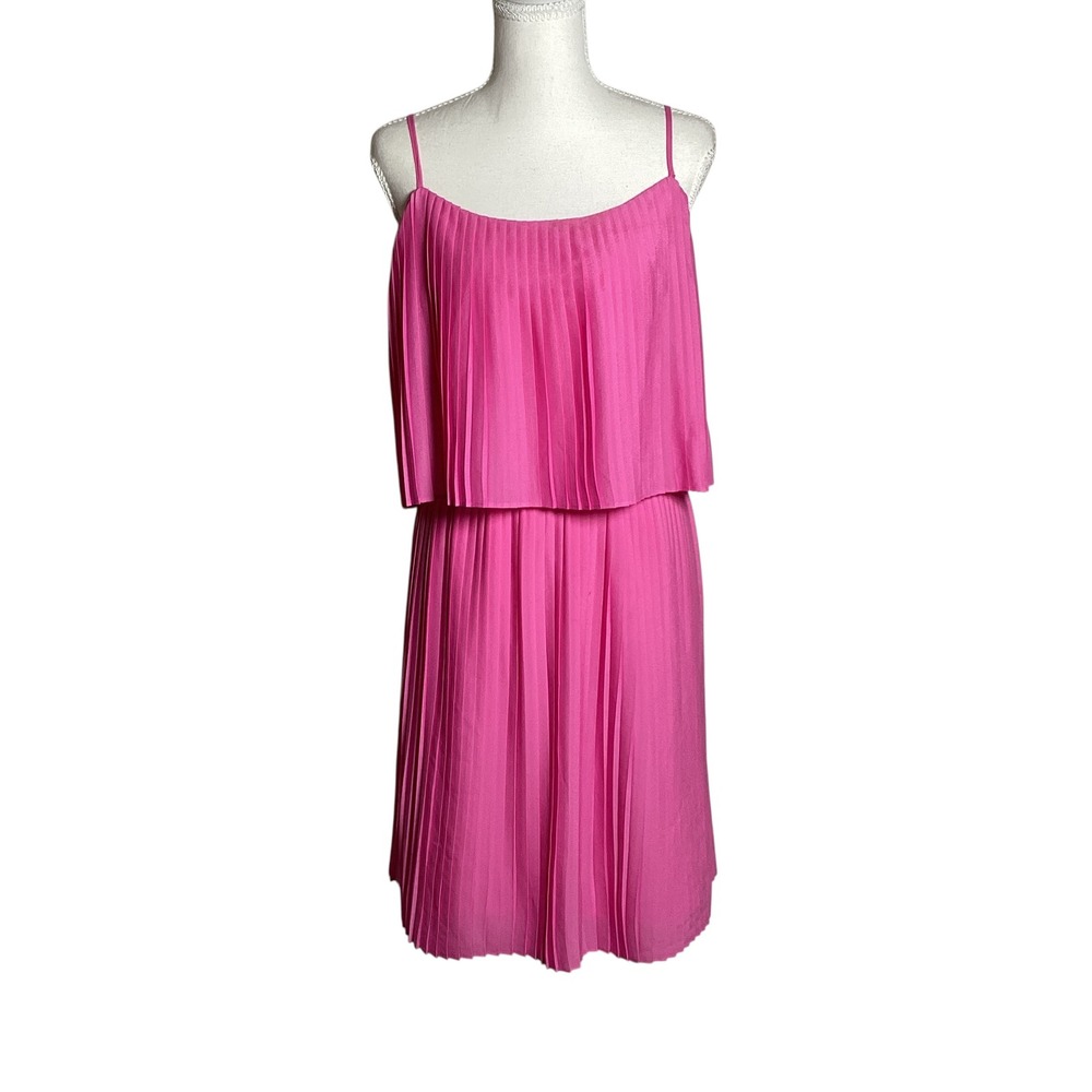 Merona Pleated Midi Dress Womens XXL Pink Barbiecore Minimalist Preppy Summer